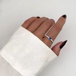 ANEL CORAÇÃO ZIRCÔNIA AZUL E CRISTAL PRATA 925