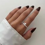 ANEL CORAÇÃO LISO ZIRCÔNIA CRISTAL PRATA 925