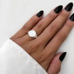 ANEL SINETE LETRA G ZIRCÔNIA CRISTAL PRATA 925