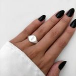 ANEL SINETE LETRA I ZIRCÔNIA CRISTAL PRATA 925