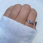 ANEL CORAÇÃO AZUL ESCURO PRATA 925