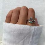 ANEL INDIANO FLOR ZIRCÔNIA VERDE PRATA 925