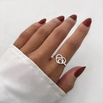 ANEL CORAÇÃO ONDA PRATA 925