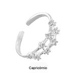 ANEL SIGNO CAPRICÓRNIO ZIRCÔNIA CRISTAL PRATA 925