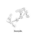 ANEL SIGNO ESCORPIÃO ZIRCÔNIA CRISTAL PRATA 925