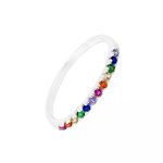 ANEL ZIRCÔNIA COLORIDA PRATA 925