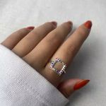 ANEL QUADRADO ZIRCÔNIA COLOR PRATA 925