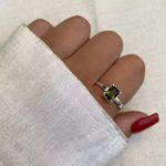 ANEL RETANGULAR ZIRCÔNIA VERDE MILITAR PRATA 925