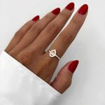 ANEL GOTA ZIRCÔNIA LARANJA E CRISTAL PRATA 925