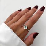 ANEL GOTA CRAVEJADO ZIRCÔNIA CRISTAL E VERDE TURMALINA PRATA 925