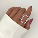 ANEL RETÂNGULAR VAZADO PRATA 925