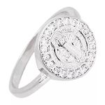 ANEL SÃO BENTO ZIRCÔNIA CRISTAL PRATA 925