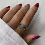 ANEL FOLHA ENVELHECIDA PRATA 925 