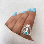 ANEL COM PEDRA TURQUESA PRATA 925