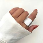 ANEL LOSANGO DETALHADO PRATA 925