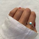 ANEL PEDRA CABOCHÃO AZUL CLARO PRATA 925