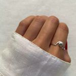 ANEL PEDRA CABOCHÃO VERDE CLARO PRATA 925