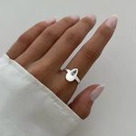 ANEL GOTA ZIRCÔNIA CRISTAL PRATA 925