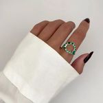 ANEL ZIRCÔNIA VERDE PRATA 925