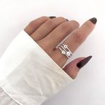 ANEL ESTRELA VAZADA COM CORAÇÃO E QUADRADO ZIRCÔNIA PRATA 925