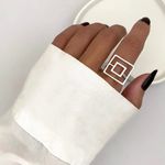 ANEL QUADRADO VAZADO PRATA 925