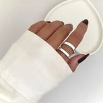 ANEL ARO DUPLO LISO PRATA 925