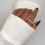 ANEL CORAÇÃO PRETO PRATA 925