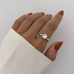 ANEL ZIRCÔNIA PRETA E CRISTAL PRATA 925