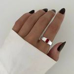 ANEL QUADRADO ZIRCÔNIA VERMELHO / CRISTAL PRATA 925