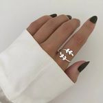 ANEL FOLHA REGULÁVEL PRATA 925