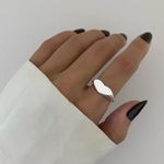 ANEL CORAÇÃO LISO PRATA 925