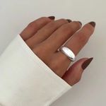 ANEL ABAULADO LISO PRATA 925