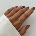 ANEL ZIRCÔNIA VERDE ÁGUA PRATA 925