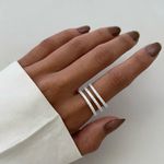 ANEL 3 FIOS CRAVEJADO ZIRCÔNIA CRISTAL PRATA 925