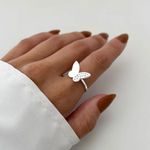 ANEL BORBOLETA ZIRCÔNIA CRISTAL PRATA 925