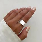 ANEL RETANGULAR LISO PRATA 925