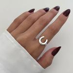 ANEL FERRADURA LISO PRATA 925