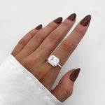 ANEL QUADRADO ZIRCÔNIA CRISTAL PRATA 925