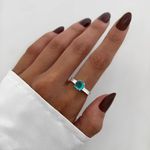 ANEL ZIRCÔNIA AZUL PRATA 925