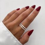 ANEL DOIS FIOS REGULÁVEL CRAVEJADO ZIRCÔNIA CRISTAL PRATA 925