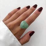 ANEL CORAÇÃO PEDRA NATURAL QUARTZO VERDE PRATA 925