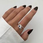 ANEL ARO FINO PLACA LETRA R CORAÇÃO LAVANDA PRATA 925