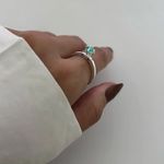 ANEL CORAÇÃO ZIRCÔNIA VERDE ÁGUA YOU&ME