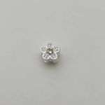 BERLOQUE FLOR CRAVEJADO ZIRCÔNIA CRISTAL E CHAMPANHE PRATA 925