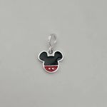 BERLOQUE MICKEY MOUSE VERMELHO E PRETO PRATA 925