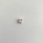 BERLOQUE BOBORLETA AMARELO E ROSA PRATA 925