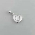 BERLOQUE DE CORAÇÃO LETRA U PRATA 925