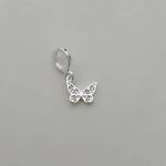 BERLOQUE BORBOLETA ZIRCÔNIA CRISTAL PRATA 925