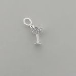 BERLOQUE TAÇA CRAVEJADO ZIRCÔNIA CRISTAL PRATA 925