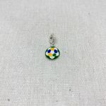 BERLOQUE BOLA VERDE AMARELO BRANCO E AZUL PRATA 925